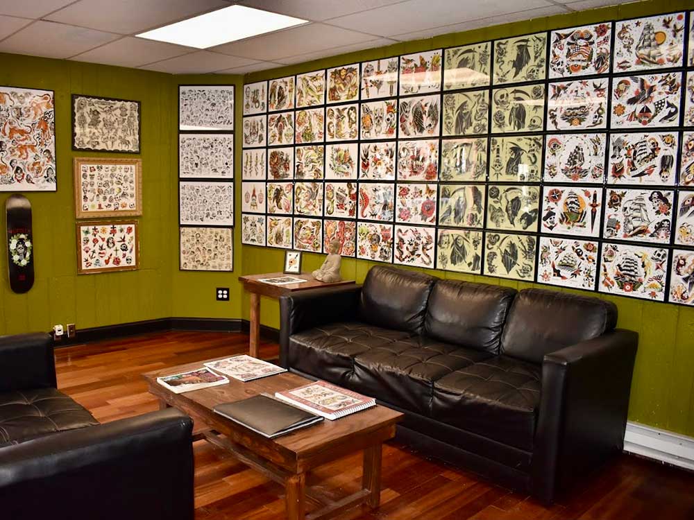 Steel City Tattoo in Bethlehem, PA interior & waiting area